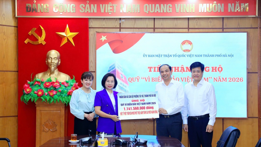 Phường Tây Hồ ủng hộ hơn 1,1 tỷ đồng cho Quỹ 