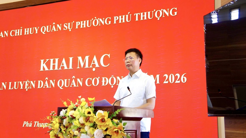 Phường Phú Thượng khai mạc huấn luyện Dân quân cơ động năm 2026
