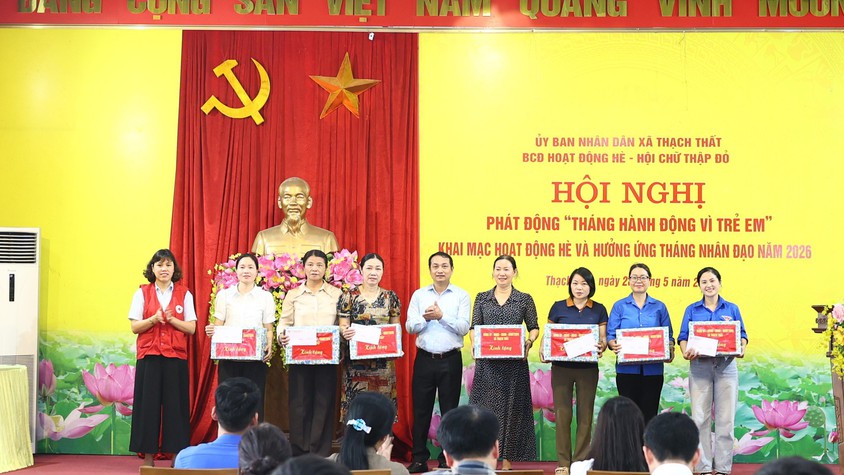 Xã Thạch Thất phát động Tháng hành động vì trẻ em, khai mạc hoạt động hè và hưởng ứng Tháng Nhân đạo năm 2026