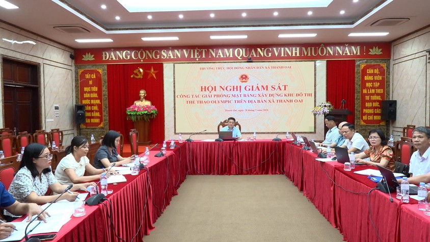 THƯỜNG TRỰC HĐND XÃ THANH OAI GIÁM SÁT CÔNG TÁC GIẢI PHÓNG MẶT BẰNG DỰ ÁN KHU ĐÔ THỊ THỂ THAO OLYMPIC