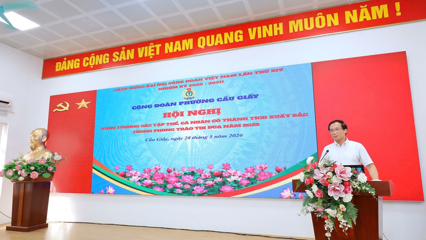 Công đoàn phường Cầu Giấy tổ chức hội nghị khen thưởng các tập thể, cá nhân có thành tích xuất sắc trong phong trào thi đua năm 2025