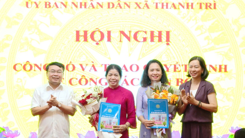 UBND xã Thanh Trì công bố và trao quyết định điều động, bổ nhiệm cán bộ quản lý giáo dục năm 2026