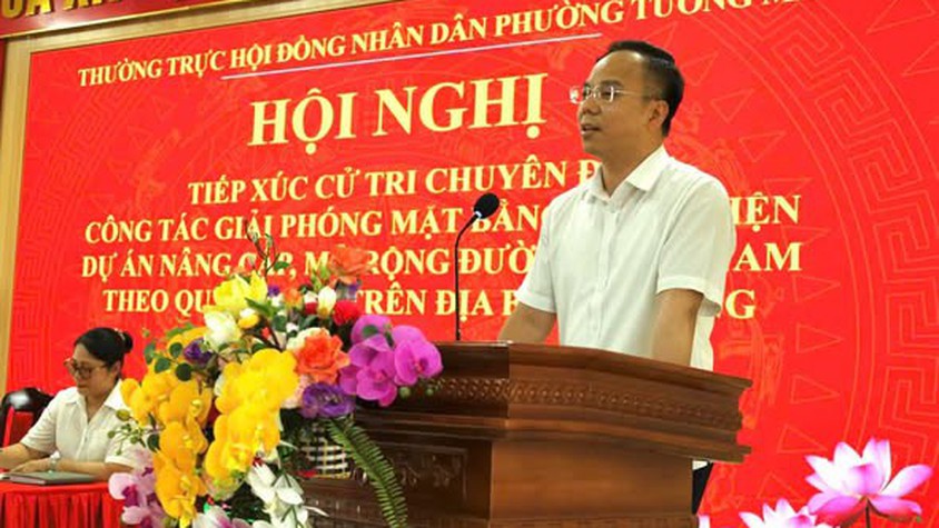 Phường Tương Mai tổ chức Hội nghị tiếp xúc cử tri chuyên đề về công tác giải phóng mặt bằng dự án đường Lĩnh Nam