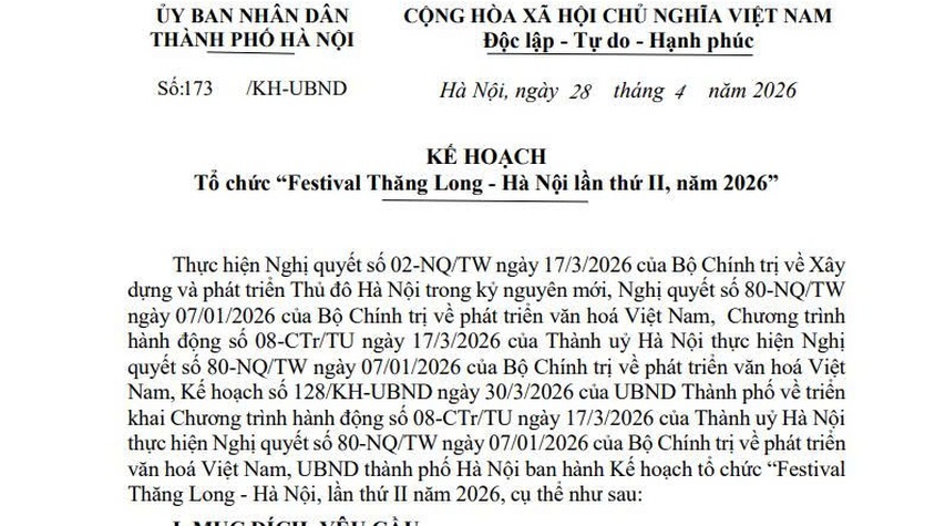 Tổ chức Festival Thăng Long - Hà Nội lần thứ II, năm 2026