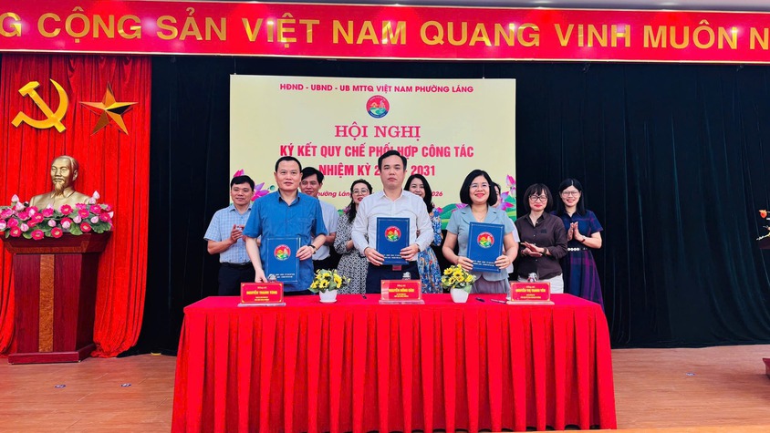 HĐND - UBND - ỦY BAN MTTQ VIỆT NAM PHƯỜNG LÁNG KÝ KẾT CHƯƠNG TRÌNH PHỐI HỢP CÔNG TÁC NHIỆM KỲ 2026 – 2031