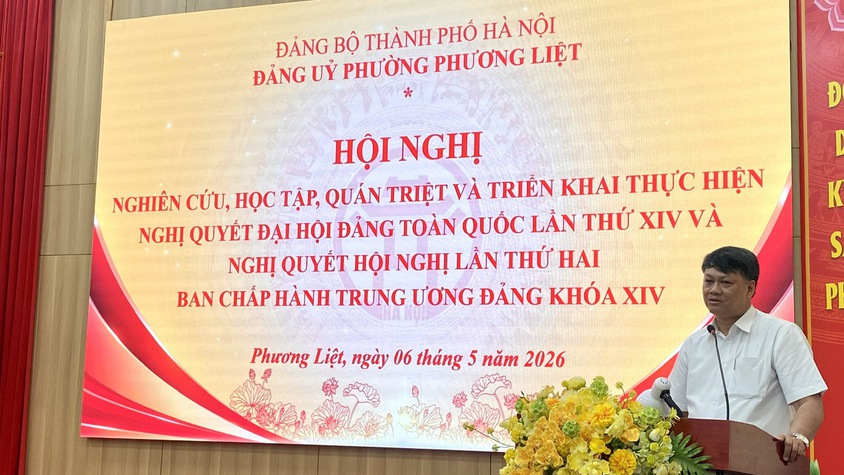 ĐẢNG ỦY PHƯỜNG PHƯƠNG LIỆT TỔ CHỨC HỘI NGHỊ NGHIÊN CỨU, HỌC TẬP, QUÁN TRIỆT NGHỊ QUYẾT ĐẠI HỘI XIV CỦA ĐẢNG VÀ NGHỊ QUYẾT HỘI NGHỊ LẦN THỨ HAI BAN CHẤP HÀNH TRUNG ƯƠNG ĐẢNG KHÓA XIV