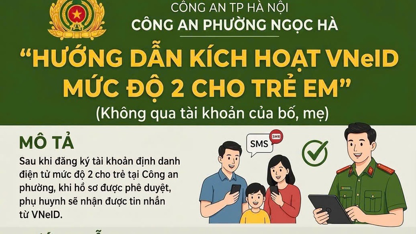 Hướng dẫn kích hoạt VNeID mức độ 2 cho trẻ em