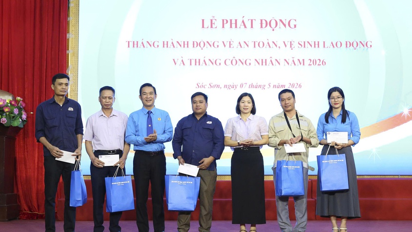 CÔNG ĐOÀN XÃ SÓC SƠN PHÁT ĐỘNG THÁNG CÔNG NHÂN VÀ THÁNG HÀNH ĐỘNG VỀ AN TOÀN, VỆ SINH LAO ĐỘNG NĂM 2026