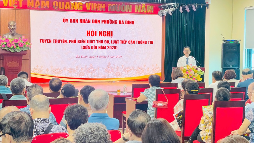 Phường Ba Đình tổ chức Hội nghị tuyên truyền, phổ biến Luật Thủ đô và Luật Tiếp cận thông tin sửa đổi năm 2026