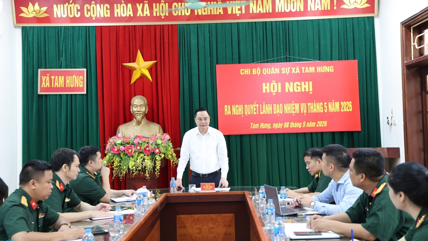 Chi bộ Ban Chỉ huy Quân sự xã Tam Hưng nâng cao chất lượng lãnh đạo, quyết tâm hoàn thành tốt nhiệm vụ quân sự, quốc phòng địa phương