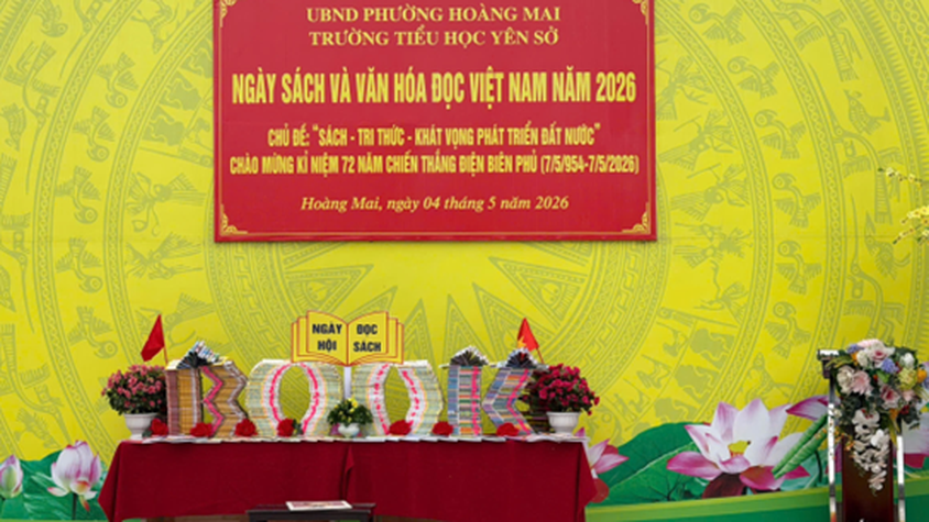 Trường Tiểu học Yên Sở tổ chức Ngày sách và văn hóa đọc Việt Nam năm 2026 chào mừng kỉ niệm 72 năm chiến thắng Điện Biên Phủ (7/5/1954 - 7/5/2026)