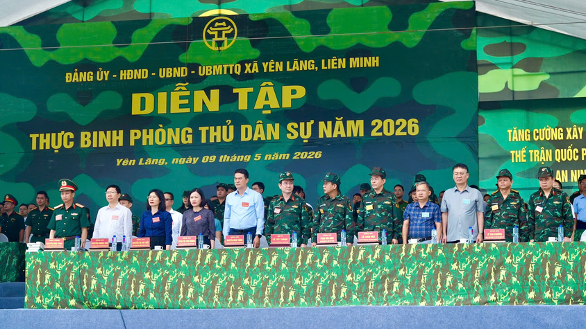 Xã Yên Lãng hoàn thành diễn tập tác chiến trong khu vực phòng thủ năm 2026