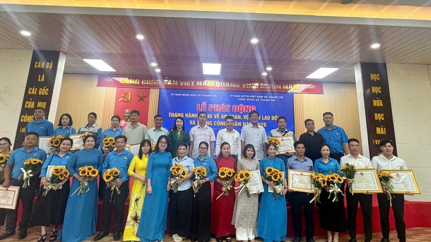Xã Thanh Trì phát động Tháng hành động về An toàn, vệ sinh lao động và Tháng Công nhân năm 2026