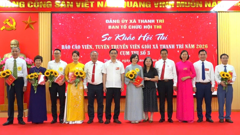 Đảng ủy xã Thanh Trì tổ chức vòng sơ khảo Cụm 3 Hội thi Báo cáo viên, tuyên truyền viên giỏi năm 2026