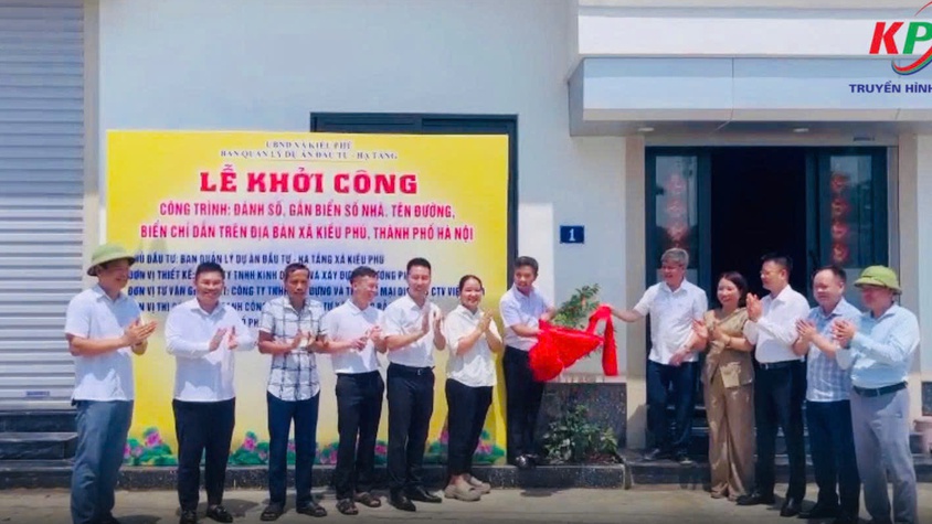 Xã Kiều Phú tổ chức Lễ khởi công công trình gắn số nhà, tên đường, biển chỉ dẫn trên địa bàn xã