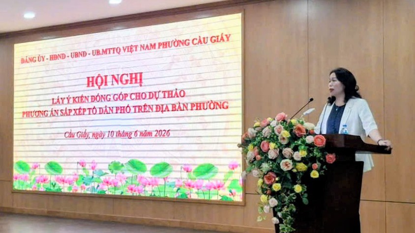 Cầu Giấy: Lấy ý kiến đóng góp dự thảo về phương án sắp xếp tổ dân phố trên địa bàn phường.