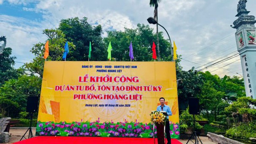 Lễ khởi công Dự án tu bổ, tôn tạo Đình Tứ Kỳ, phường Hoàng Liệt; Ra quân hưởng ứng phong trào “Toàn dân chung tay bảo vệ môi trường, vì Thủ đô xanh - sạch - đẹp”