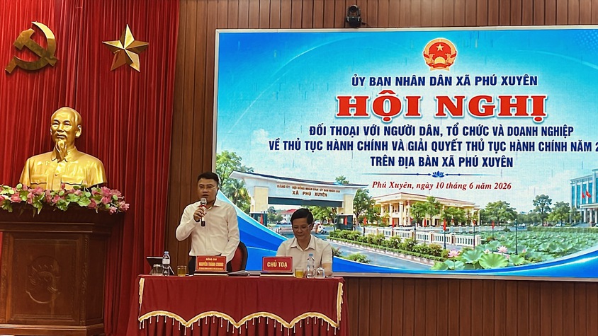 UBND xã Phú Xuyên tổ chức Hội nghị đối thoại với người dân, tổ chức và doanh nghiệp về thủ tục hành chính năm 2026