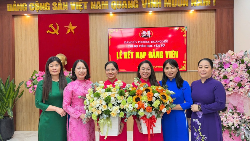 Chi bộ trường Tiểu học Yên Sở tổ chức lễ Kết nạp đảng viên mới