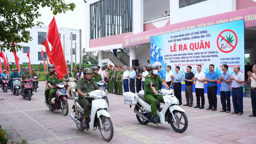 Xã Phù Đổng: Ra quân hưởng ứng Tháng hành động phòng, chống ma túy, Ngày Quốc tế và Ngày toàn dân phòng, chống ma túy 26-6