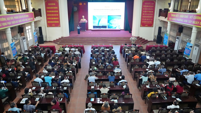 PHƯỜNG SƠN TÂY TỔ CHỨC HỘI NGHỊ TẬP HUẤN NÂNG CAO NHẬN THỨC CỘNG ĐỒNG VỀ PHÒNG, CHỐNG THIÊN TAI