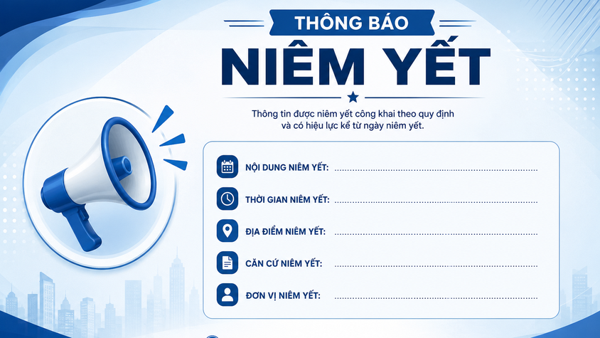 Niêm yết thông báo giải quyết hồ sơ đề nghị cấp lại Giấy chứng nhận quyền sử dụng đất