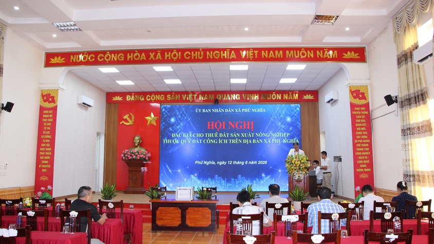 UBND xã Phú Nghĩa tổ chức phiên đấu giá cho thuê đất sản xuất nông nghiệp tại thôn Chi Nê