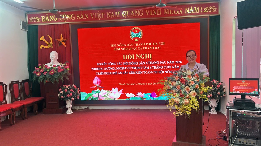 HỘI NÔNG DÂN XÃ THANH OAI SƠ KẾT CÔNG TÁC HỘI VÀ PHONG TRÀO NÔNG DÂN 6 THÁNG ĐẦU NĂM 2026; TRIỂN KHAI ĐỀ ÁN KIỆN TOÀN, SÁP NHẬP CÁC CHI HỘI NÔNG DÂN SAU KHI THỰC HIỆN SẮP XẾP THÔN