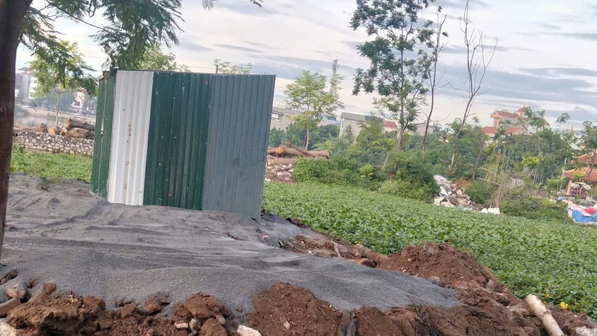 Thông báo yêu cầu khắc phục hậu quả, thu dọn và di chuyển đất đá, lều tôn trên diện tích ao công tại khu Ao Trên, TDP An Thắng