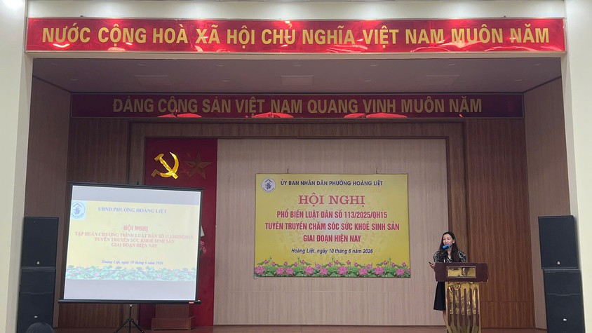Phường Hoàng Liệt tổ chức tuyên truyền phổ biến Luật Dân số 1132025QH15 và tuyên truyền chăm sóc sức khỏe sinh sản giai đoạn hiện nay