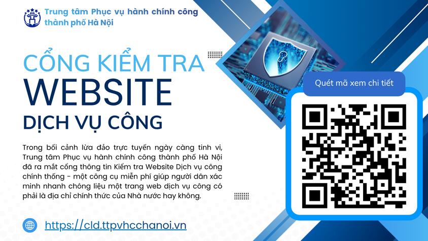 Trung tâm Phục vụ hành chính công Thành phố ra mắt Cổng thông tin kiểm tra Website Dịch vụ công chính thống