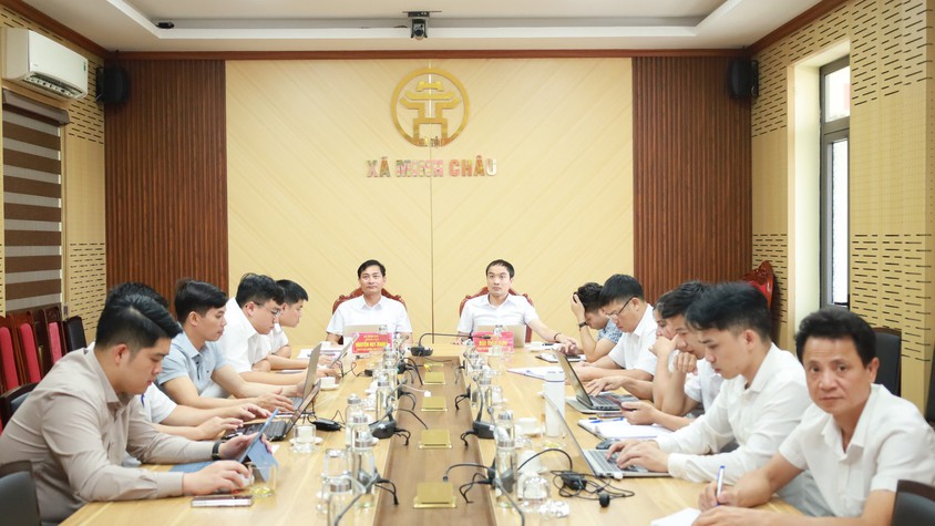 Xã Minh Châu tham dự hội nghị khảo sát trực tuyến sơ kết một năm vận hành mô hình tổ chức tổng thể của hệ thống chính trị, mô hình chính quyền 3 cấp