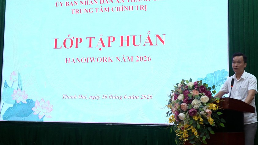 Xã Thanh Oai tập huấn sử dụng không gian làm việc số HanoiWork cho hơn 300 cán bộ, công chức, viên chức và người lao động