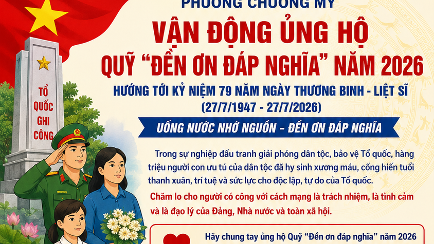 Phường Chương Mỹ vận động ủng hộ Quỹ “Đền ơn đáp nghĩa” năm 2026