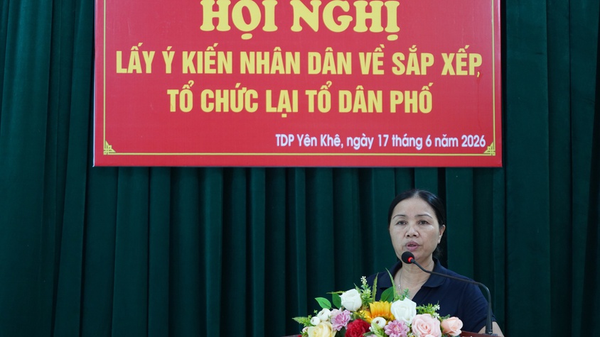 Tổ dân phố Yên Khê tổ chức hội nghị lấy ý kiến nhân dân về việc sắp xếp, tổ chức lại tổ dân phố