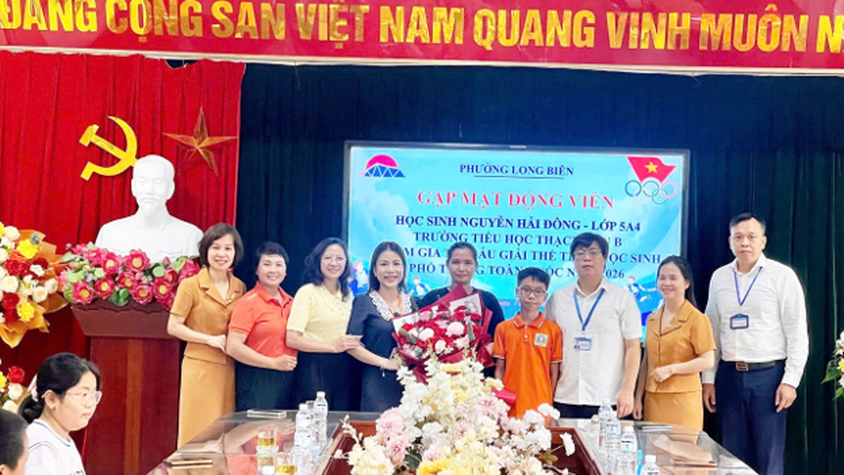 Phường Long Biên gặp mặt, động viên học sinh tham gia thi đấu giải thể thao học sinh phổ thông Toàn Quốc năm 2026