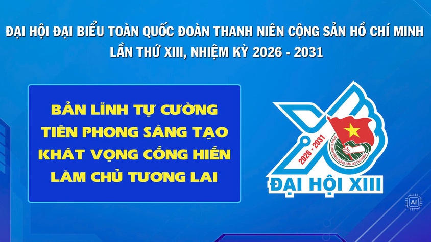 Chào mừng Đại hội đại biểu toàn quốc Đoàn Thanh niên Cộng sản Hồ Chí Minh lần thứ XIII nhiệm kỳ 2026 - 2031