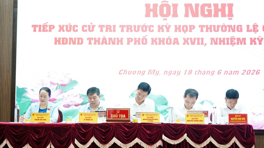 Hội nghị tiếp xúc cử tri với tổ đại biểu HĐND thành phố Hà Nội trước kỳ họp thường lệ giữa năm 2026