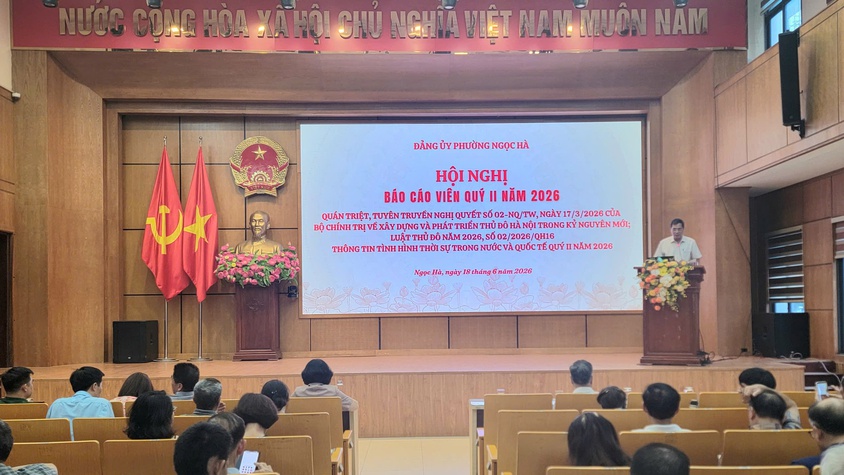 Đảng ủy phường Ngọc Hà tổ chức Hội nghị báo cáo viên Quý II năm 2026: Đợt sinh hoạt chính trị sâu rộng về các chủ trương, chính sách và định hướng phát triển Thủ đô