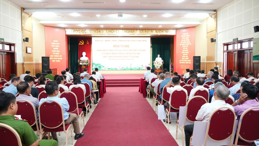 Xã Phù Đổng tổ chức hội nghị Tổng kết công tác quản lý, tổ chức lễ hội và phát động ủng hộ quỹ Đền ơn đáp nghĩa năm 2026