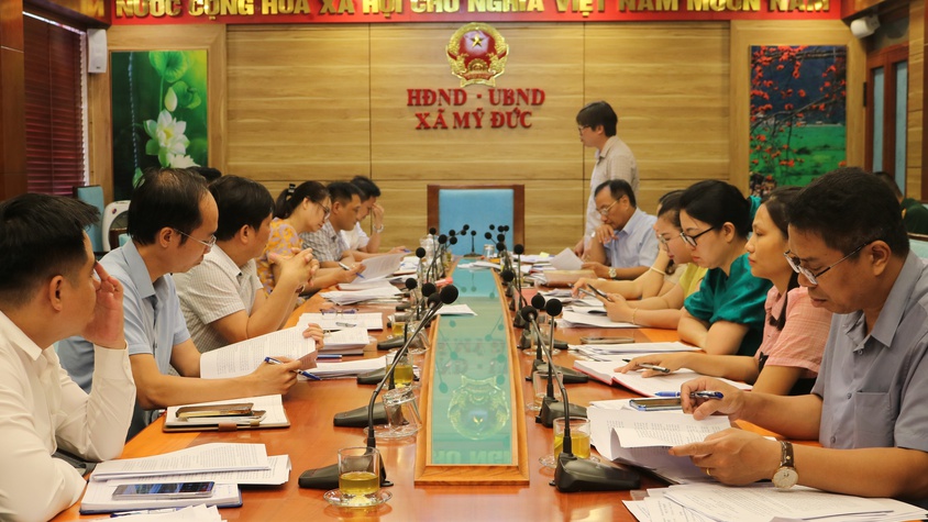 Các ban HĐND xã Mỹ Đức thẩm tra các báo cáo, tờ trình trình Kỳ họp thứ 2