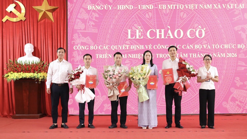 Xã Vật Lại tổ chức Lễ chào cờ đầu tuần và triển khai nhiệm vụ trọng tâm tháng 6 năm 2026