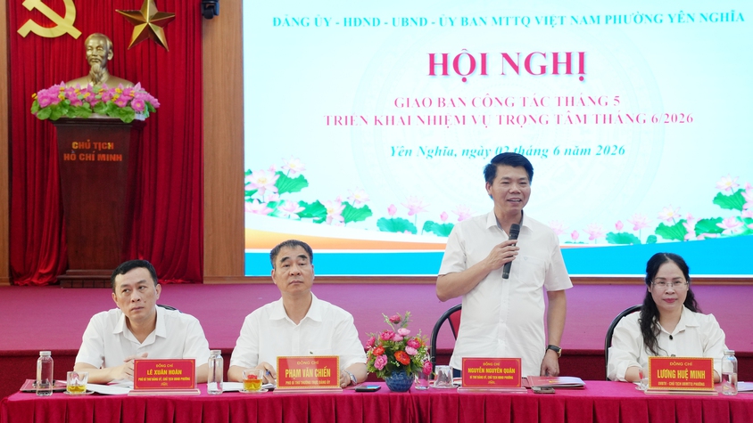 Đảng bộ phường Yên Nghĩa giao ban đánh giá công tác tháng 5, triển khai nhiệm vụ trọng tâm tháng 6 năm 2026