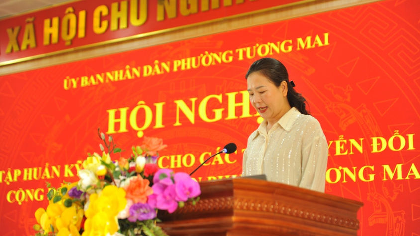 Phường Tương Mai tổ chức Hội nghị tập huấn kỹ năng số cho các Tổ chuyển đổi số cộng đồng trên địa bàn phường
