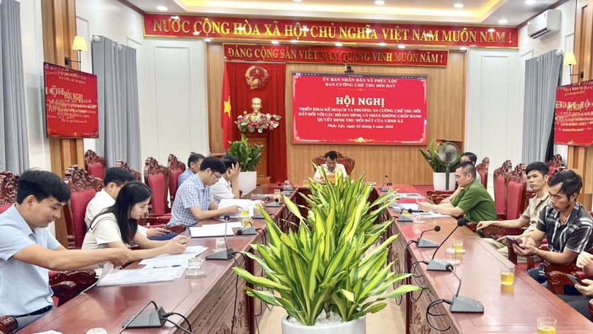 Phúc Lộc: Triển khai kế hoạch cưỡng chế thu hồi đất đối với các trường hợp không chấp hành