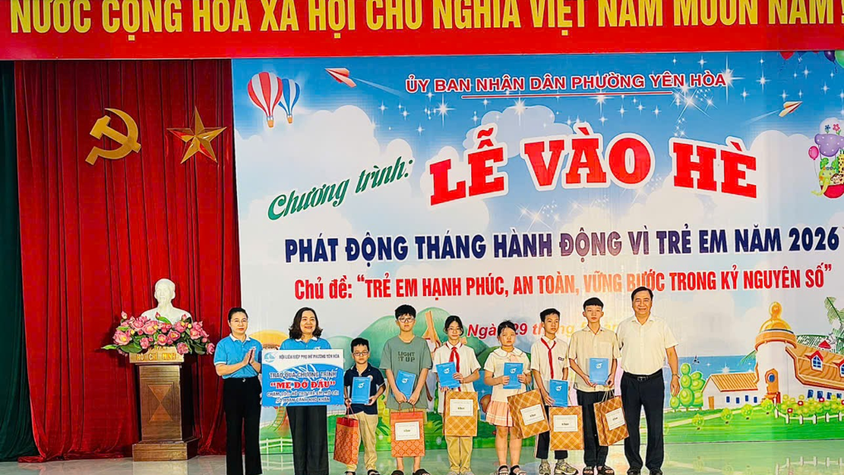 Phường Yên Hòa tổ chức Lễ vào Hè và phát động Tháng hành động vì trẻ em năm 2026