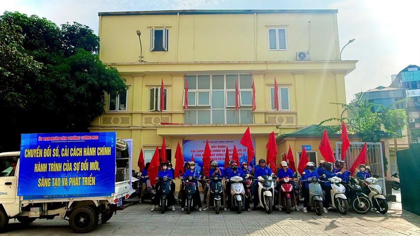 UBND phường Tương Mai tổ chức đoàn xe tuyên truyền lưu động Về công tác cải cách hành chính, chuyển đổi số trên địa bàn Phường 
