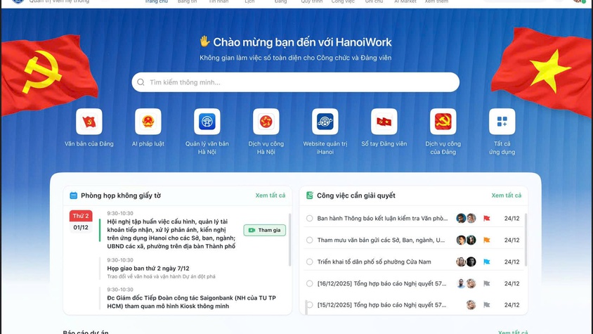 Hà Nội triển khai hệ thống HanoiWork: Bước chuyển về sức mạnh quản trị