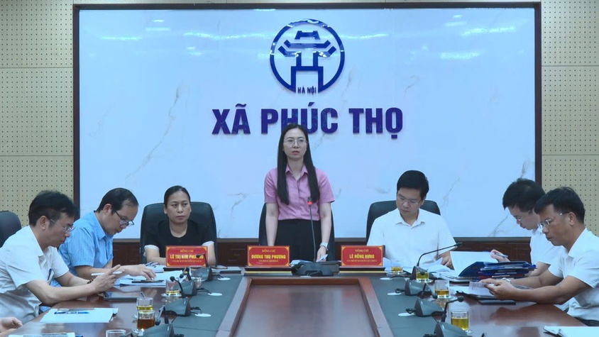 Thường trực HĐND xã làm việc với UBND xã về công tác quản lý tài sản công, bảo vệ môi trường và trật tự đô thị
