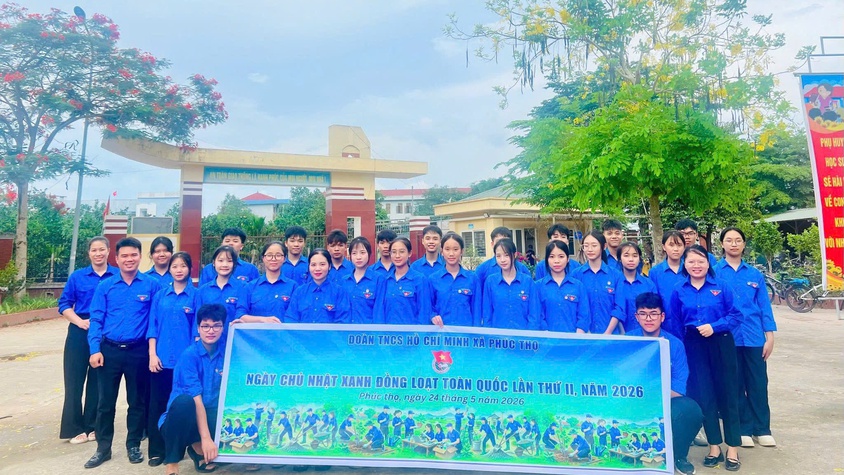 Tuổi trẻ Phúc Thọ xung kích, tình nguyện vì cộng đồng trong Chiến dịch Thanh niên tình nguyện hè năm 2026